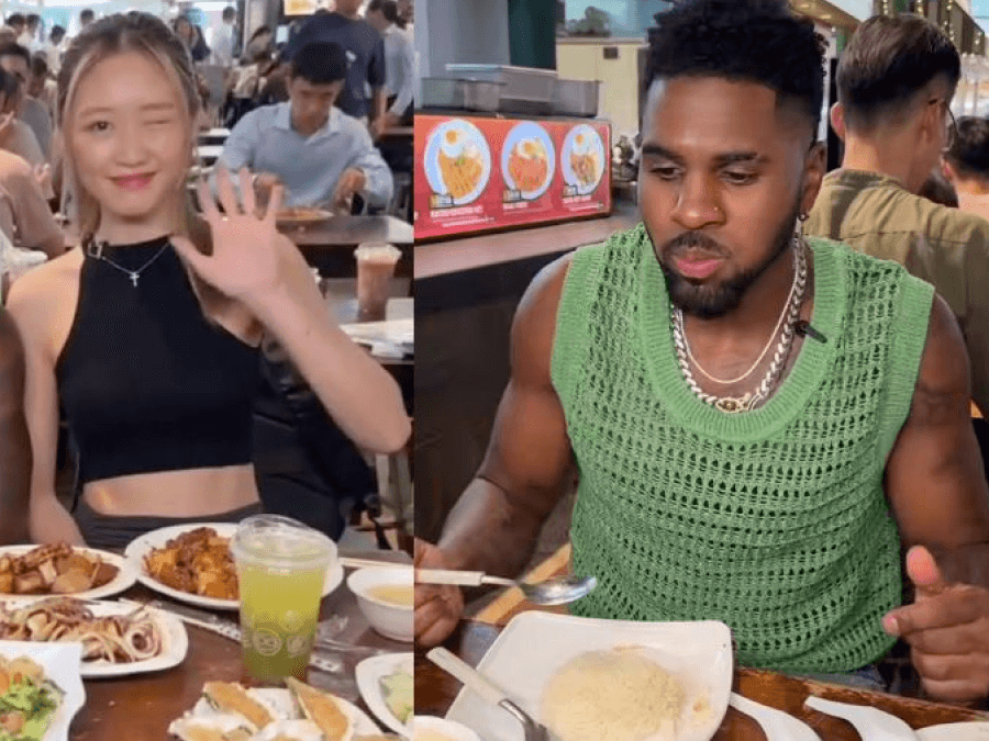 Jason Derulo and Denise Teo at Lau Pa Sat